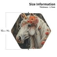 thumbnail image 2 of Kdxio Vintage Floral White Horse Funny Coasters,4 Pcs Leather Coasters,Housewarming Gifts,Protect Furniture from Water Marks Scratch and Damage, 2 of 6