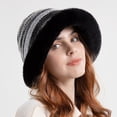 thumbnail image 6 of GZWYHT Bucket Hats,Sun Hats Winter Women's Bucket Cap Fisherman's Hat Retro Knitted Wool Basin Bucket Hat Wide Brim Hats,Beach Hats Black, 6 of 6
