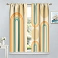 thumbnail image 3 of Boho Mid-Century Curtains, Retro Abstract Rainbow Sun 70s Hippie Rustic Style Prints Blackout Rod Pocket Window Treatments Drapes for Baby Boys Girls Room Living Room Nursery42x54in, 3 of 6