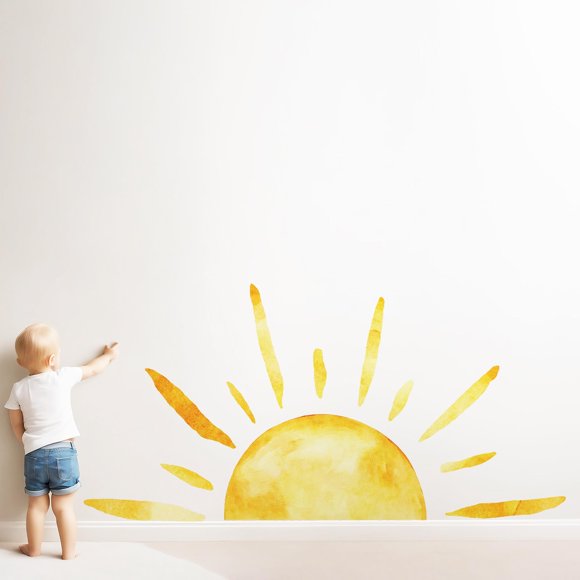 Duocheer 2 Paquetes de Medias Calcomanías de Sol para Pared 127x64 cm