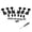 Black, variant on Harlang 6-Piece Guitar Tuning Pegs (3L+3R), Sealed Machine Heads Tuning Keys with Small Square Buttons for Acoustic and Electric Guitar