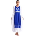 thumbnail image 2 of Kaerm Women Church Choir Worship Dress Liturgical Praise Lyrical Dance Performance Dancewear Tunic Blue S, 2 of 7