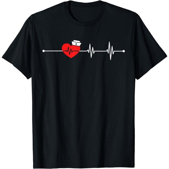 Cardiologist Heart EKG Heartbeat Pulseline Cardiology Nurse T-Shirt