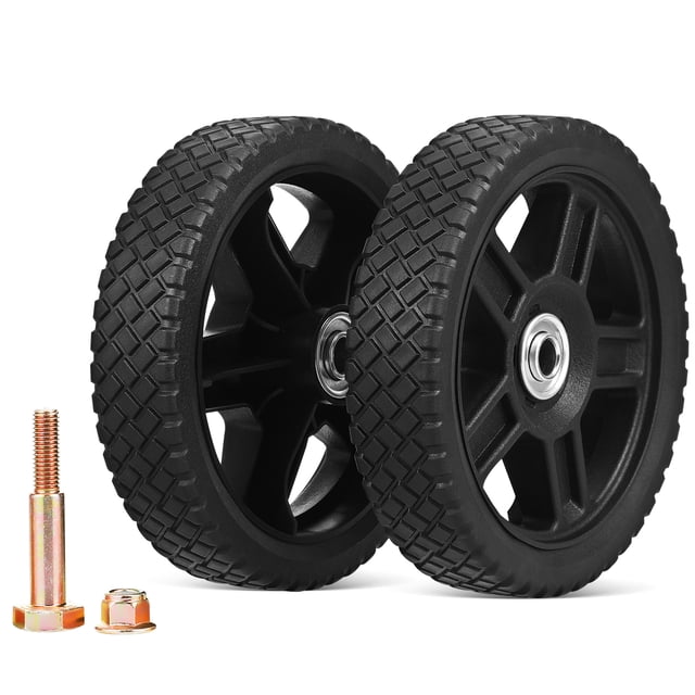 2 Pcs Roues de Tondeuse à Gazon de Remplacement Roues en Plastique avec Vis pour Tondeuses à Pousser Standard Accessoires de Chariot de Courses