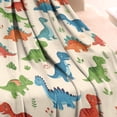 thumbnail image 3 of Beige Colorful Dinosaur Pattern Blanket,Comfortable Soft Flannel Throw Blanket,All Season,Warm Lightweight Blankets for Sofa Bed Couch Living Room Chair,30"x40", 3 of 4