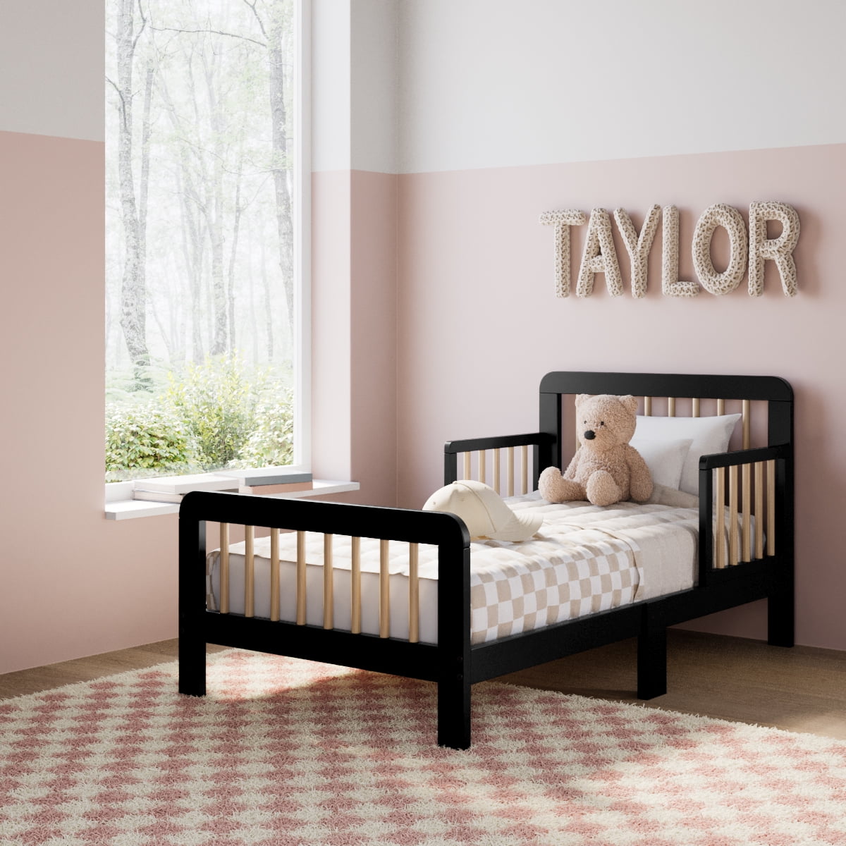 Storkcraft Pasadena Toddler Bed, Black with Driftwood