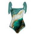 thumbnail image 3 of MKLEKYY Trajes De Baño Mujer Completo Women 1 Piece Swimwear+1 Piece Cover Up Two Piece Vintage Print Swimsuit Monokini Bikini 2 Piece Swimsuits Two Piece Tankini Set 788, 3 of 4