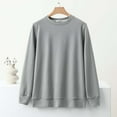 thumbnail image 2 of cfhntfmh Women Long Sleeve Thermal Shirt Fleece Lined Undershirt Loose Soft Base Layer Tops for Women Cold Weather Sleepwear（Gray,X-Large), 2 of 7