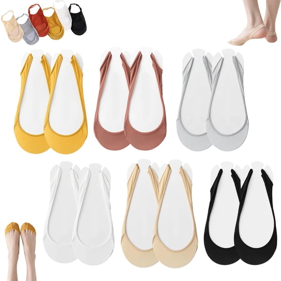 Borikise Ice Silk Invisible Liners, Women's Ultra-Thin No Show Breathable Anti-Slip Socks, for Daily Walking & Casual
