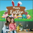 thumbnail image 4 of HongHeng 59x35 inch Happy Easter Backdrops Cloth Happy Hanging Wall Banner Bunny Grassland Eggs Photography Background for Easter Spring Party Decoration Happy Easter Sign, 4 of 6