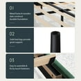 thumbnail image 4 of Einfach Queen Size Platform Bed Frame with Upholstered Velvet Vertical Headboard, Green, 4 of 7