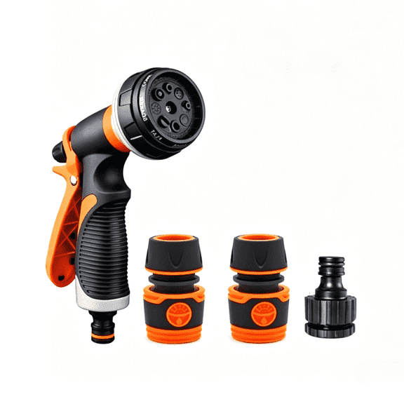 Heavy‑Duty Garden Hose Nozzle Kit, 10 Adjustable Spray Patterns Thumb‑Controlled Water Flow Sprayer with Quick Connect Fittings for Plant Watering, Car Washing & Outdoor Surface Cleaning