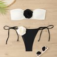 thumbnail image 3 of Conjunto de Bikini pequeño con realce para mujer, traje de baño pequeño con Tanga, Color contrastante, estilo brasileño, 2024, 3 of 5