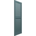 thumbnail image 3 of Ekena Millwork 12 in. W x 51 in. H Builders Edge, TailorMade Cathedral Top Center Mullion, Open Louver Shutters, Includes Matching Installation Spikes (Per Pair), 004 - Wedgewood Blue, 3 of 6