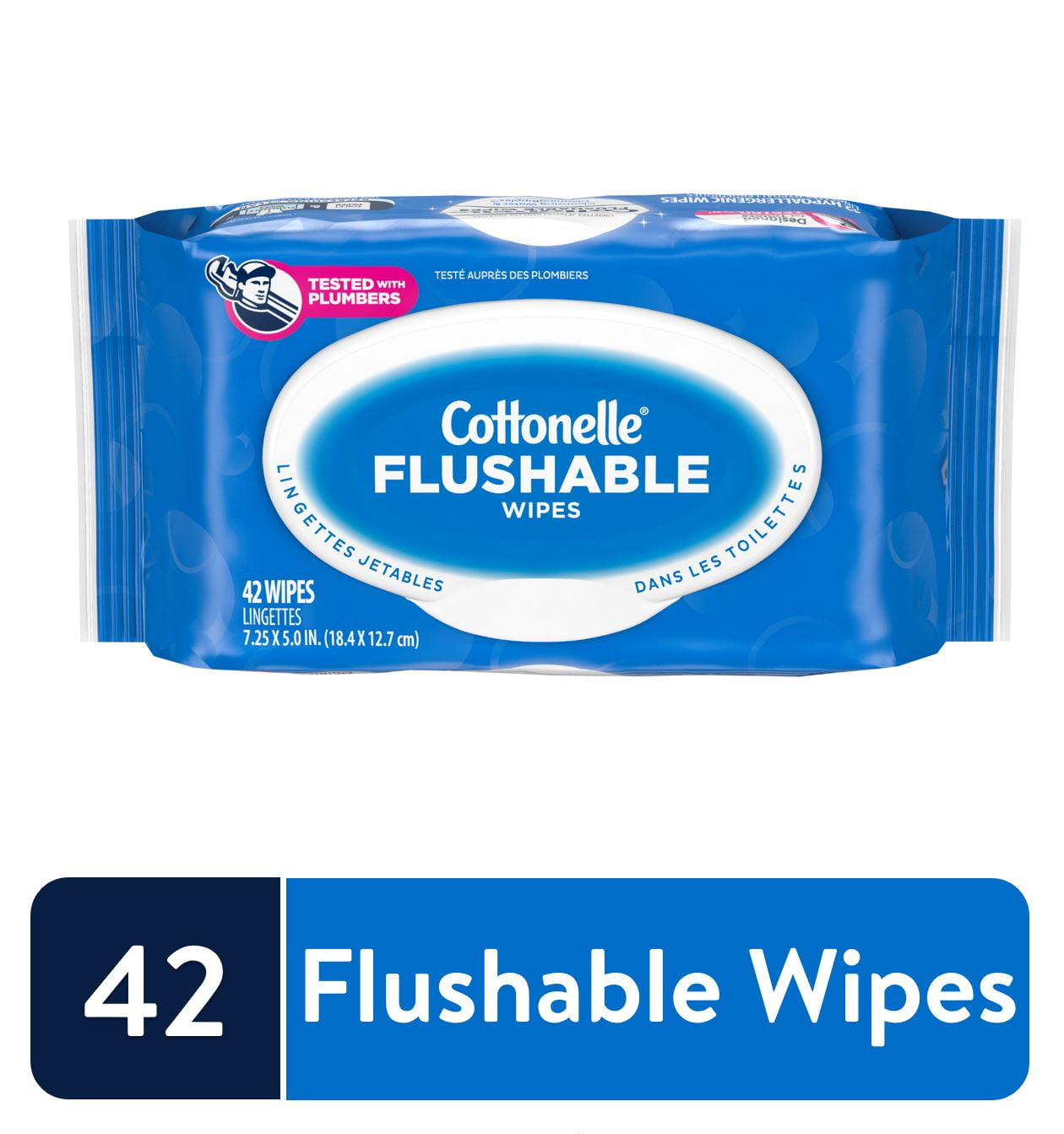 Cottonelle FreshCare Flushable Wet Wipes, 1 FlipTop Pack, 42 Total