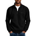 thumbnail image 6 of Half-Zipper Sweatshirts for Men Solid Color Waffle Knit Sweater Loose Casual Half-Zip Stand Collar Long Sleeve Shirt Pullover Sizes S-2XL, 6 of 8