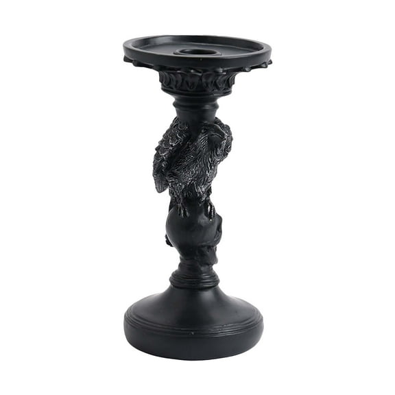 Candlestick Holder for Halloween Decoration Skeleton Pillar Candle Holder Antique Skeleton Black Taper Candle Holders for Halloween Christma