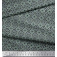 thumbnail image 2 of Soimoi Gray Cotton Voile Fabric Diamond Geometric Printed Craft Fabric by the Yard 56 Inch Wide, 2 of 3