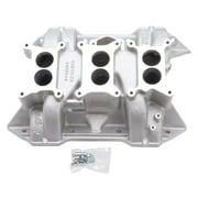 Edelbrock 2475 Dual-Quad Intake Manifold; Satin Finish; 2500-6500 rpm; CH-6B Chrysler 6-Pack; Non-EGR; For 3x2 bbl Carbs;