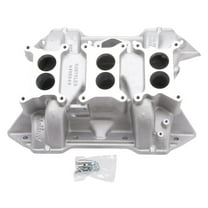 Edelbrock 2475 Dual-Quad Intake Manifold; Satin Finish; 2500-6500 rpm; CH-6B Chrysler 6-Pack; Non-EGR; For 3x2 bbl Carbs;
