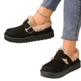 thumbnail image 4 of Willtoo Women's Fashionable Cotton Shoes, Adjustable Metal Buckle Slip On Winter Loafers, Warm and Thick-Soled Snow Boots, Non-Slip Walking Casual Shoes, 4 of 5