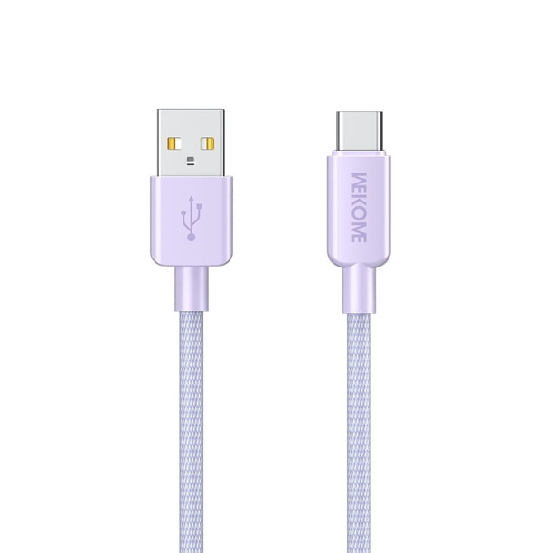 Cable Tipo C 1m Usb Tejido Tpe Carga Rápida Wekome WDC-03A Color Lavanda