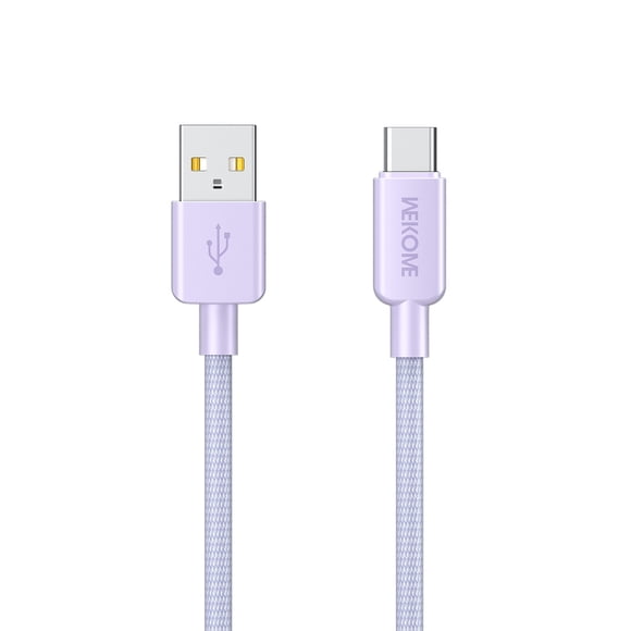Cable Tipo C 1m Usb Tejido Tpe Carga Rápida Wekome WDC-03A Color Lavanda
