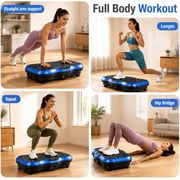 Bowhill Fitness Vibration Plate Exercise Equipment Whole Body Shape Exercise Machine Vibration Platform Fit Massage Workout Trainer, Blue