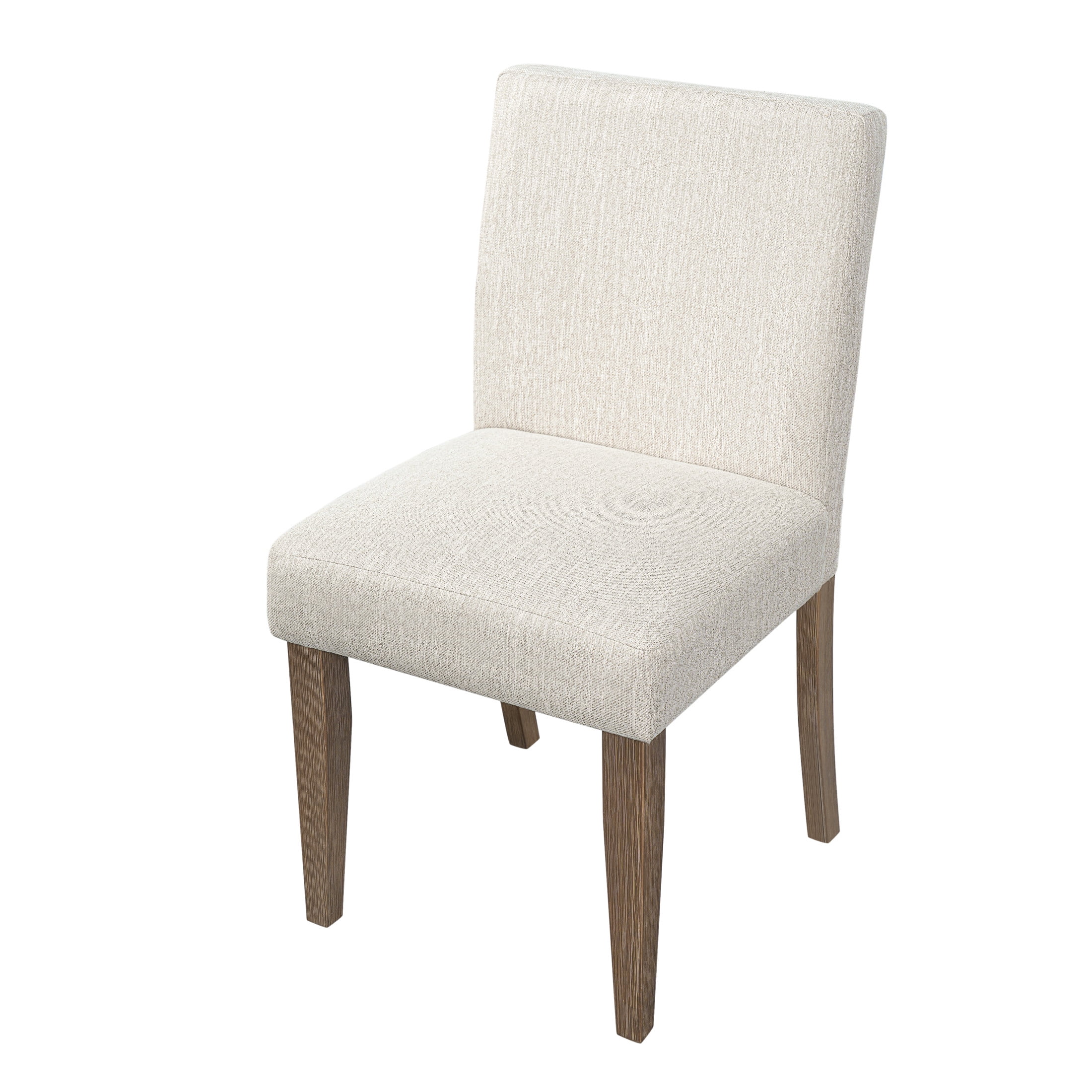 Christopher Knight Home Set of 2 Upholstered Dining Chairs with Solid Wood Legs, Walnut + Beige