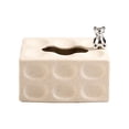 thumbnail image 3 of GUOOL Creative Ceramic Tissue Box Cover Decorative Rectangle Facial Tissue Holder Case White Dot, 3 of 9