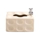 thumbnail image 3 of Dispensador de servilletas de cerámica para caja de pañuelos, contenedor para pañuelos faciales Punto blanco, 3 of 9