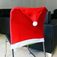thumbnail image 4 of 4Set Christmas Chair Covers,Santa Claus Hat Slipcover Xmas Chair Back Cover for Christmas Dinning Room Decoration, 4 of 8