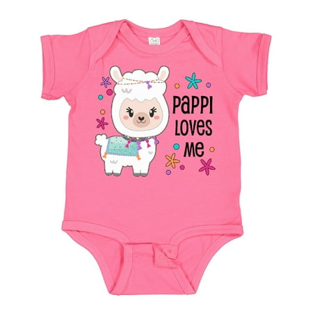 

Inktastic Pappi Loves Me- Cute and Happy Llama Gift Baby Boy or Baby Girl Bodysuit