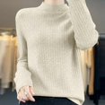 thumbnail image 1 of MKLEKYY Ropa Mujer Women's Half Turtle Style Sweater Stand Wool Bottoming Sweater, 1 of 1