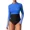 blue, variant on Womens Long Sleeve UPF 50+ Rash Guard Top with Thumb Hole Swim Shirts Gradient Color Block Swim Tops with Shoulder Zipper