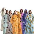 thumbnail image 2 of Sudadera con capucha superlarga para hombre y mujer, pijama de forro polar cálido de gran tamaño, manta gigante con mangas, Jersey, ropa de estar por casa para fiesta, 2 of 4