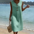 thumbnail image 5 of Antinious Ladies Summer Short Sleeve High Neck Loose Breathable Casual Long Dress, 5 of 5