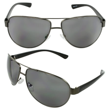 Pilot Fashion Aviator Sunglasses Black Frame Smoke Lenses for Men and Women