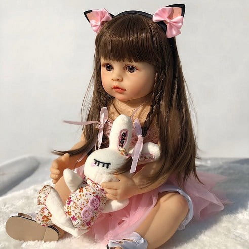 iCradle Adorable Lifelike Reborn Baby Dolls Girl Soft Full Body Vinyl Realistic Newborn Babies Birthday Gift for Kids 3+