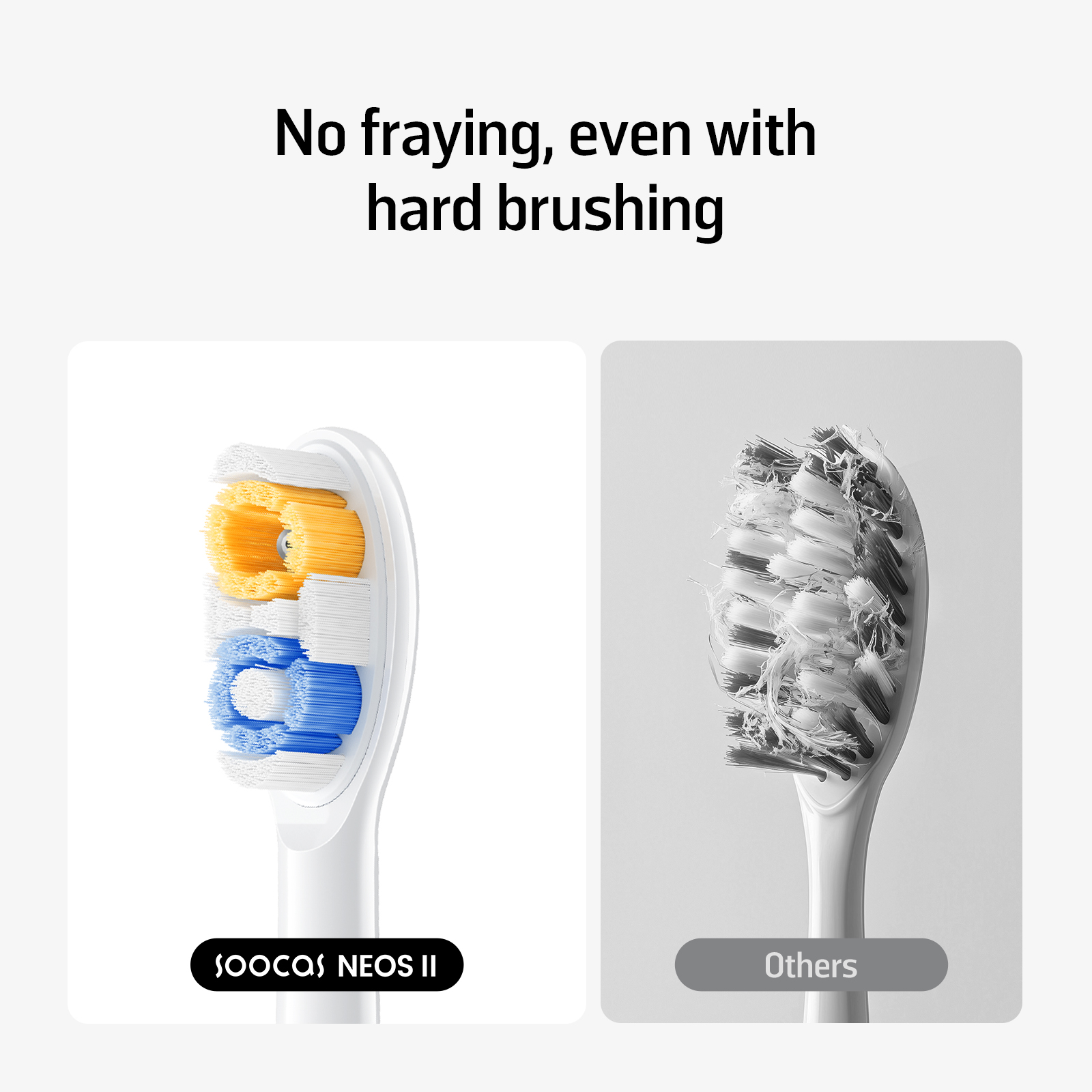 Soocas NEOS II Multiclean Electric Toothbrush Replacement Heads, 2 Brush Heads, Pearl White