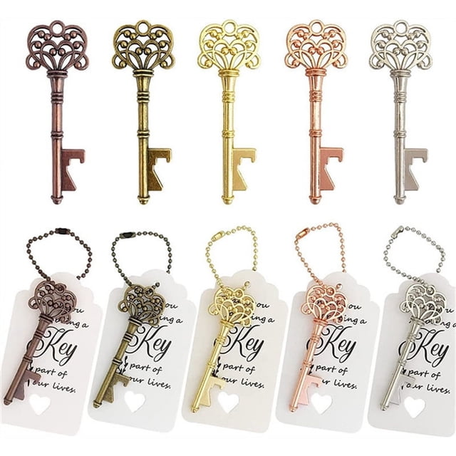 Abridor de botellas con forma de llave de metal, regalo de devolución, decoración, sala de exposición nupcial europea y americana, arreglo de compromiso, regalo de acompañamiento de boda