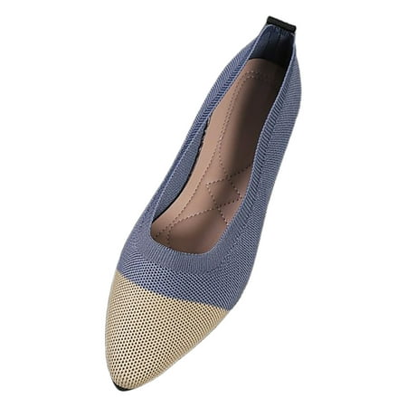 QYZEU Womens Walking Sneakers Womens Low Heel Shoes Large Size Lightweight Soft Bottom Casual Shoes Female 2024 Autumn Non Slip Comfortable Flat Ladies Shoes Blue 40