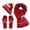 Red, variant on HNMKIU Three Piece Cold Proof Knitted Hat Scarf Set With European Autumn Winter Warm Accessory For Daily Casual Wear Yellow - One Size