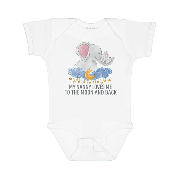 Inktastic My Nanny Loves Me to the Moon and Back Boys or Girls Baby Bodysuit