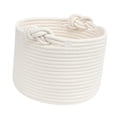 thumbnail image 1 of Cesta tejida pequeña decorativa para regalo, cesta redonda para llaves, juguetes de bebé, mantas Blanco, 1 of 9