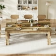 thumbnail image 4 of 71" Long Dining Table for 6-8, Wooden, Thick Frame & Sturdy Triangular Legs, Wood Strip Base for Dinner, Kitchen, Office, 4 of 21