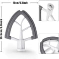 thumbnail image 2 of Batidor de borde flexible para batidora de pie con cabezal inclinable, paleta batidora plana de 4,5 a 5 cuartos con raspador de tazón con bordes de silicona flexible, blanco, 2 of 5