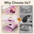 thumbnail image 5 of Stainless Steel Litter Box with Lid, XL Extra Large Litter Box, Enclosed Top Entry Metal Litterbox for Big Cat, Easy Cleaning, Anti-Leakage & High Sided with Mat, Aisle & Scoop, Pink, 5 of 8