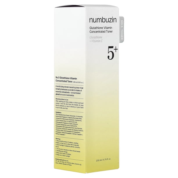 Numbuzin No.5 Glutathione Vitamin Concentrated Toner, 6.76 fl oz (200 ml)