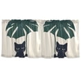 thumbnail image 7 of Yayeee Kitchen Curtains Tier Set of 2 Light Filtering 57"x36" Over Sink Window Panels, Black Cat Plants, 7 of 7